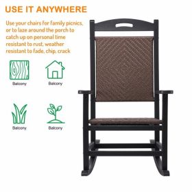 Poly Lumber Patio Rattan High Back Rocking Chair