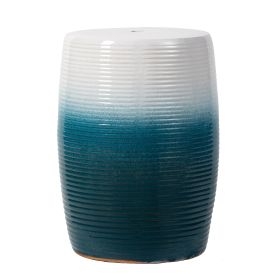 D13x18.5" Ceramic Decorative Garden Stool, Blue