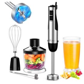 Immersion Blender Handheld, MOOKA Family 1100W 5-in-1 Multi-Purpose Hand Blender, 12-Speed Stick Blender, 600ml Beaker, 500ml Chopper, Egg Whisk