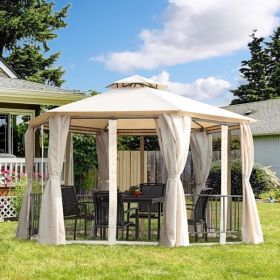 13ft x 13ft Patio Gazebo-Beige-AS