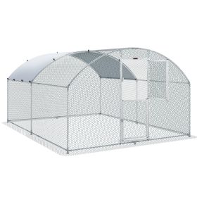 VEVOR Large Metal Chicken Coop with Run, Walkin Chicken Coop for Yard with Waterproof Cover, 13.1 x 9.8 x 6.6 ft