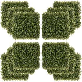 Artificial Grass Wall Panel Backdrop, 12 20" x 20" Boxwood UV Protection Privacy Coverage Panels for Indoor & Outdoor Decor, Wall & Fence Covering