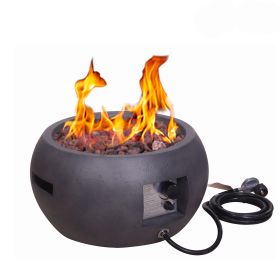 New Design Product Faux Concrete Texture Round Dark Propane Outdoor Fire Pit