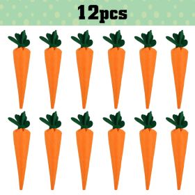 2023 Non Woven Carrots Easter Decorations Simulation Carrot Pendant For Home Hanging Decor Easter Carrot Ornament Party Supplies (Color: 12Pcs A, Ships From: CN)